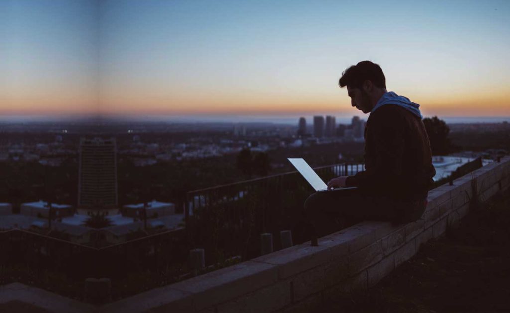 Man Using Computer