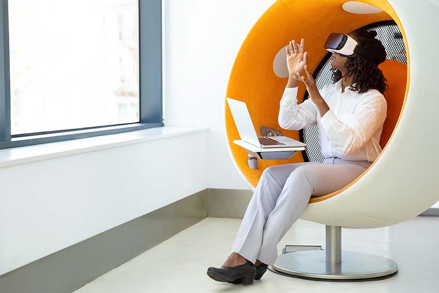 Woman in Virtual Reality Chair