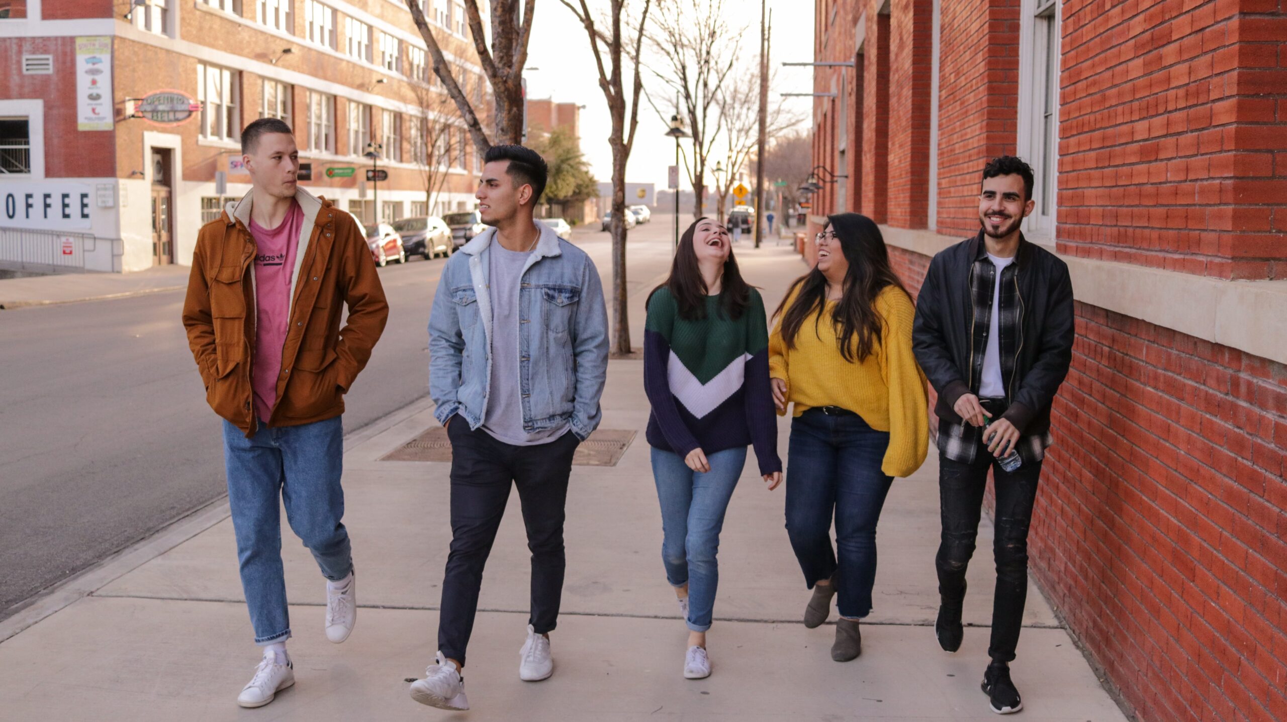 young adults walking